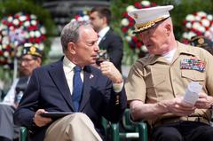 Major Gen. Richard Mills and Mayor Michael Bloomberg at Memorial Day wreath-laying ceremony in New York 2011