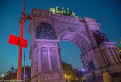 Soldiers' and Sailors' Arch illuminated at night