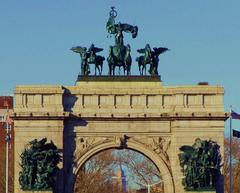 Empire State Building framed by Grand Army Plaza Arch