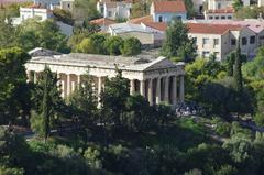 Temple of Hephaestus in Athens seen from the Areopagus