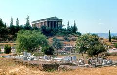 The Theseion temple overlooking the Agora in Athens