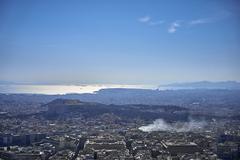 View of the five hills of Athens from Mount Lycabettus