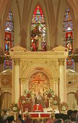 Priest celebrating mass at St Mary's Basilica in Bangalore