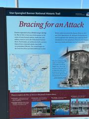 Historic sign by the Star-Spangled Banner National Historic Trail in Easton, Maryland about the War of 1812