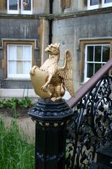 Gryphon at foot of external staircase on Strawberry Hill House