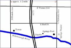 Map of Sulpher Springs Water Tower