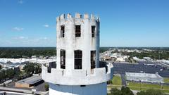 Top view of Sulphur Springs Tower in 2023