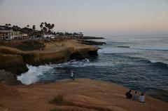 Sunset Cliffs at sunset in San Diego, California