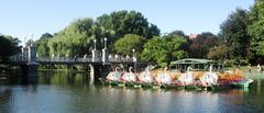 Boston Public Garden Lagoon Bridge and Swan Boats in 2017