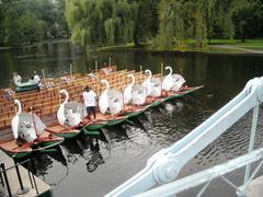 Boston Public Garden Lagoon with swan boats