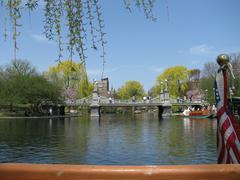 Bridge across the Lagoon at Boston Public Garden from a Swan Boat