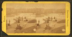 vintage boat landing with people