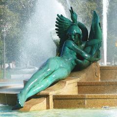 The Wissahickon Girl statue at the Swann Memorial Fountain in Logan Square, Philadelphia