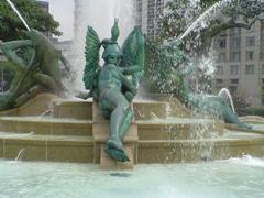 Logan Circle Fountain with reclining figure sculpture in Philadelphia