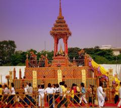 Buddha's relics altar on Wesak Day in Sanam Luang, Bangkok, Thailand