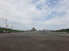 Construction of Bhumibol Adulyadej's crematorium in Sanam Luang, Bangkok