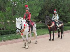 Tang Dynasty cavalry patrol in Tang Paradise theme park in Xi'an