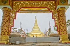 Global Pagoda in Gorai, Mumbai with gleaming golden dome