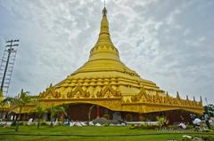 Global Pagoda entrance and dome at Gorai