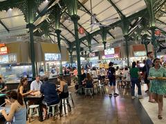 Lau Pa Sat food market in Singapore at night