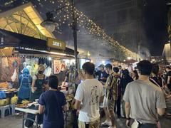 Lau Pa Sat market in Singapore at night