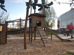 treehouse with slide at Grasbrookpark in HafenCity Hamburg