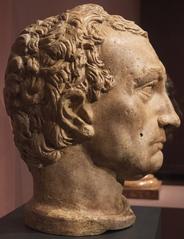 Plaster cast of head of Donatello's Gattamelata in profile