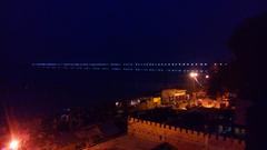 Night view of River Ganga with Allahabad Todar Mal Fort and Shashtri Bridge