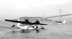 Bay Valley Air Service JRF-6Bs in San Francisco Bay with San Francisco Bay Bridge in the background