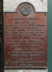 Plaque at the entrance to Merieult House in New Orleans