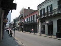 Royal Street in French Quarter New Orleans with view of Historic New Orleans Collection Museum