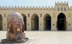 Interior of Al-Hakim Mosque in Cairo, Egypt