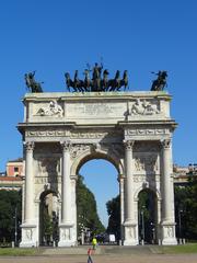 Front view of the Arch of Peace in Milan