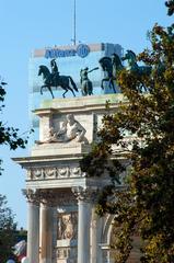 Arco della Pace in Milan with CityLife district in the background