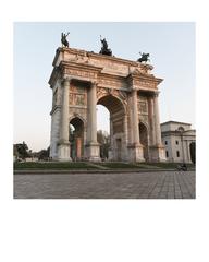 Arco della Pace in Milan at sunset