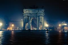 Arco della Pace in Milan at night