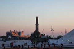 Genova la Lanterna lighthouse panorama