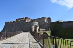 Entrance of the large castle in Italy