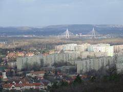 View of Békásmegyer neighborhood in Budapest