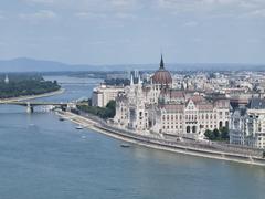 Panoramic view of Budapest from Buda Castle