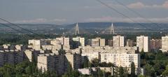 Aerial view of Békásmegyer in Budapest