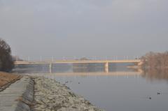 Megyeri Bridge over Szentedrei-Duna in Budapest's Békásmegyer area