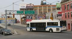 Looking southwest from under the Deegan Expressway at the main Bruckner Blvd entrance to the Third Avenue Bridge in Mott Haven