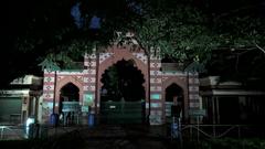 Trivandrum Zoo Royal Entry gate at night