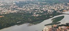 Aerial view of Adyar Estuary in Chennai, Tamil Nadu