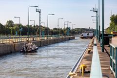 Lock of the Dortmund-Ems Canal in Münster, Germany