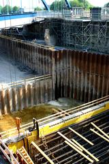 Construction work at the Dortmund-Ems canal near Münster lock