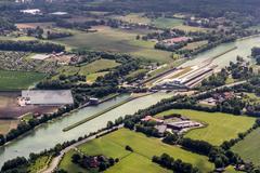 Dortmund-Ems Canal in Münster, North Rhine-Westphalia, Germany