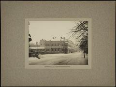 Winter view of Mannerheimintie and Aleksanterinkatu intersection in Helsinki, 1895