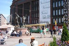 Helsinki tram at Alexander Street and Mannerheim Avenue